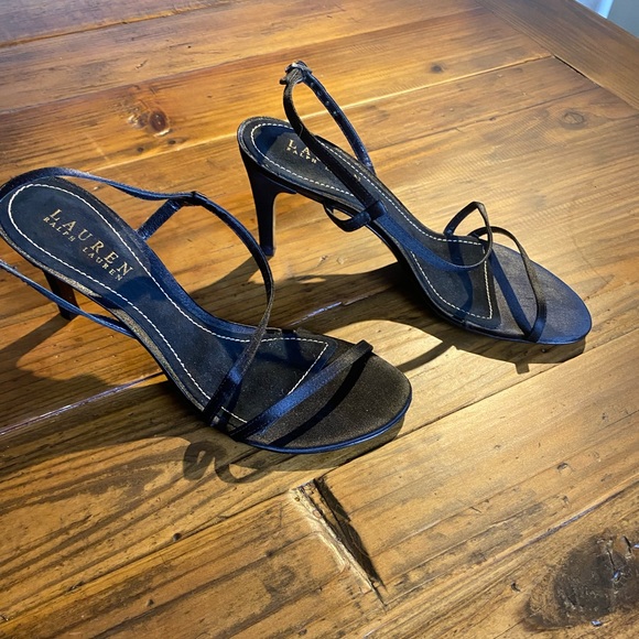 Ralph Lauren Black Suede/Leather Heels - Picture 3 of 10